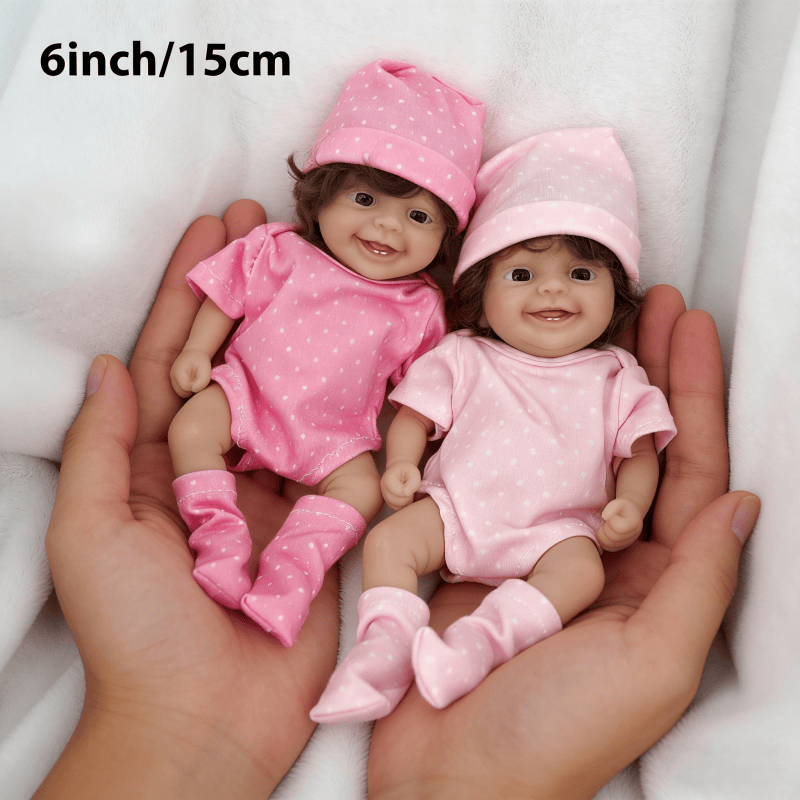 Reborn Baby Doll Silicone Realistic - Niedliche Mini-Reborn-Puppe 6 Zoll Vollsilikon-Körper Handgefertigte