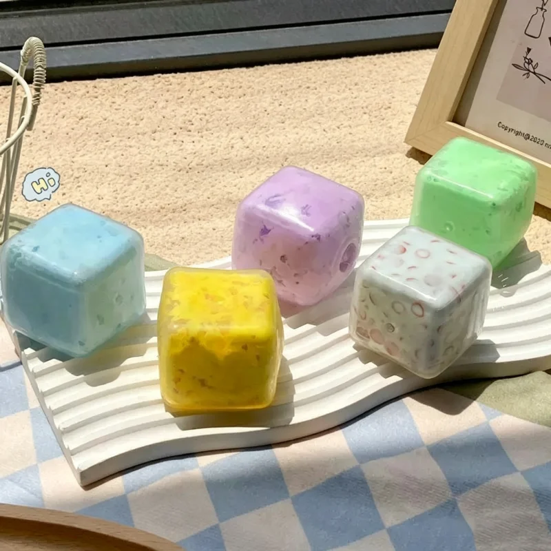 Building Blocks - Blockfüllung, Ton, Butterwürfel, sensorisches Fidget-Squeeze-Ball-Spielzeug, handgefertigt,