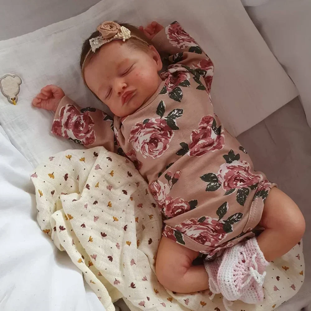 Reborn Baby Doll Silicone Realistic - 49cm Ganzkörper Vinyl Silikon wieder geboren